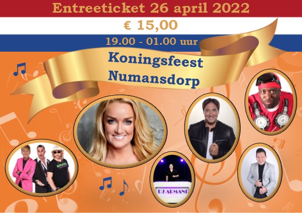 Entreeticket Koningsfeest Numansdorp 2022
